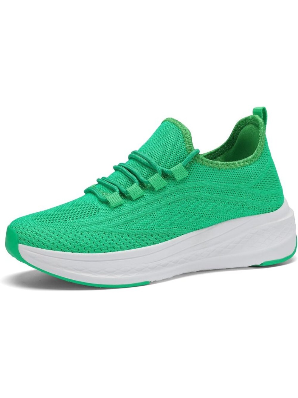 Women's Green Breathable Lightweight Walking Non Slip Fashion Casual Sneaker